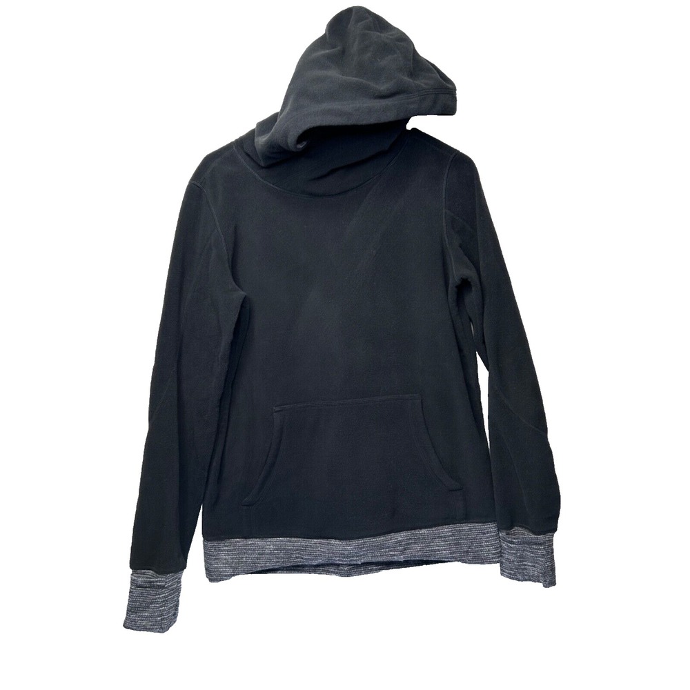Lululemon Women Size 8 Black Runaway Fleece Hoodie Pullover Coco Pique